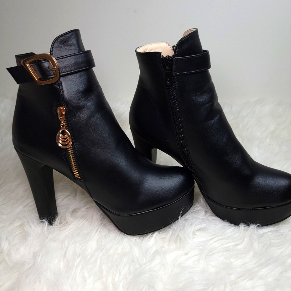 Women's Platform Ankle Boot High Chunky Heels